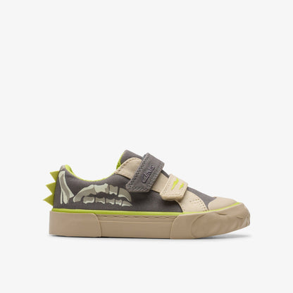 Foxing Stomp Toddler Grey Canvas - Clarks Kids