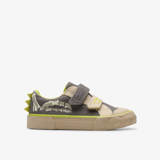 Foxing Stomp Toddler Grey Canvas - Clarks Kids