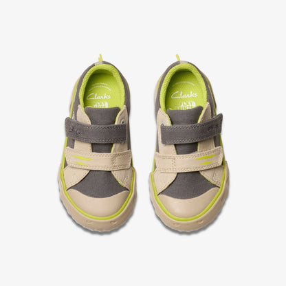 Foxing Stomp Toddler Grey Canvas - Clarks Kids