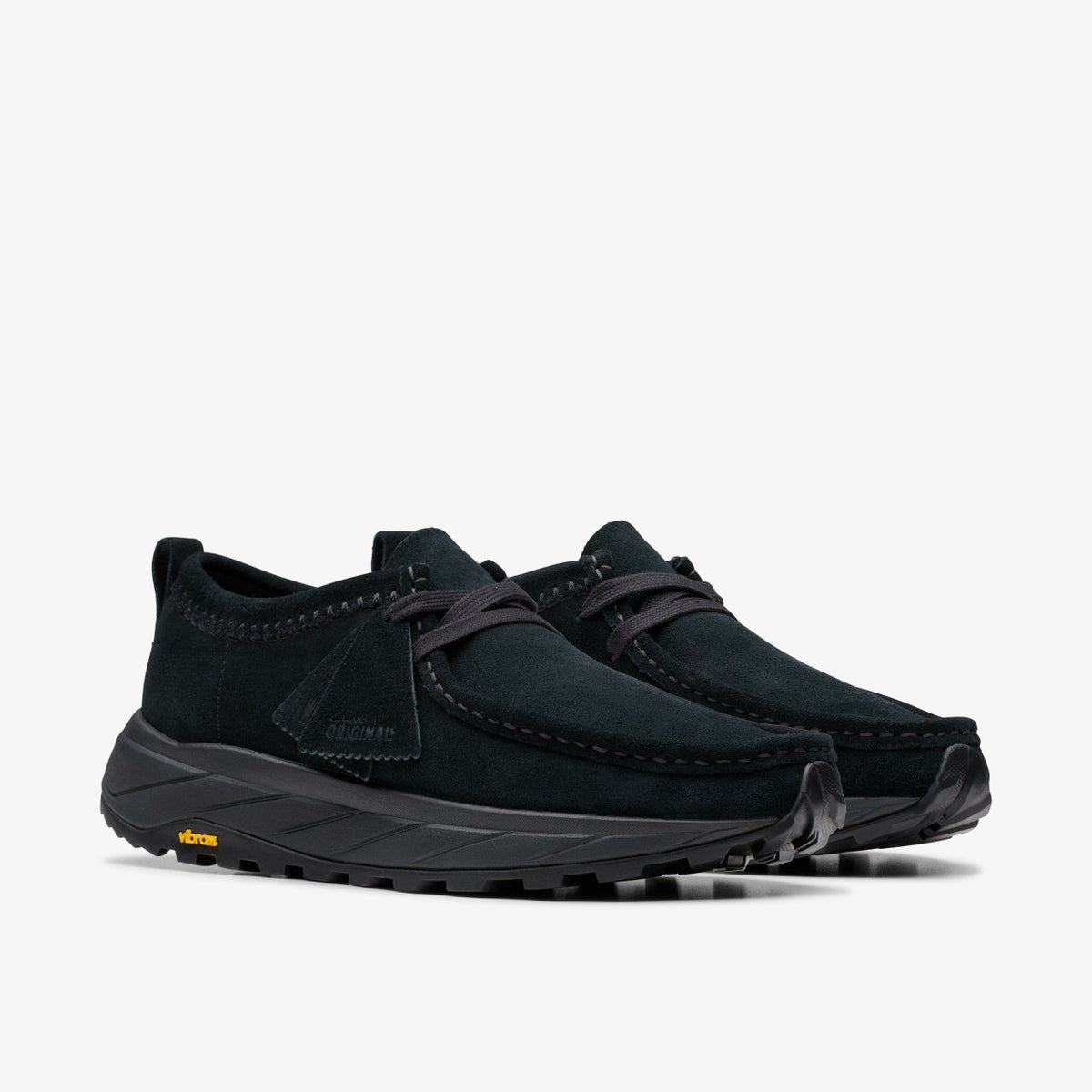 Walla Eden Lo Black/Black Suede - Clarks Men