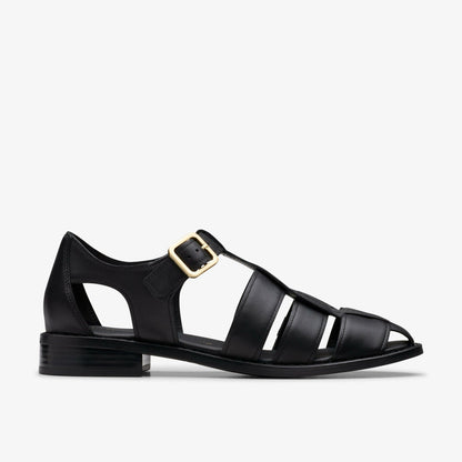 Hana Sun Black Leather - Clarks Women