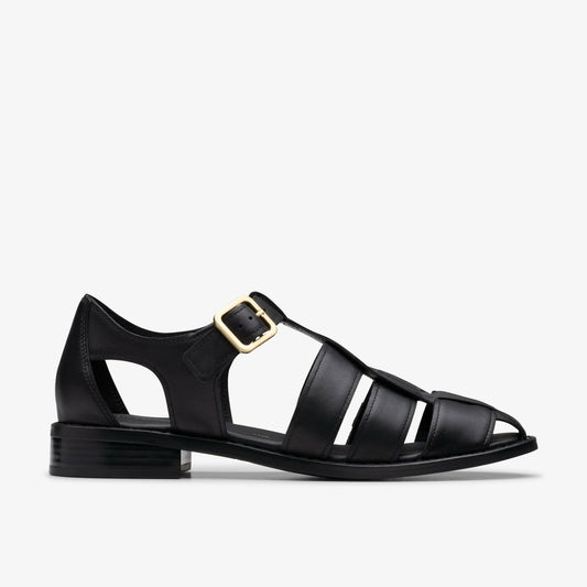Hana Sun Black Leather - Clarks Women