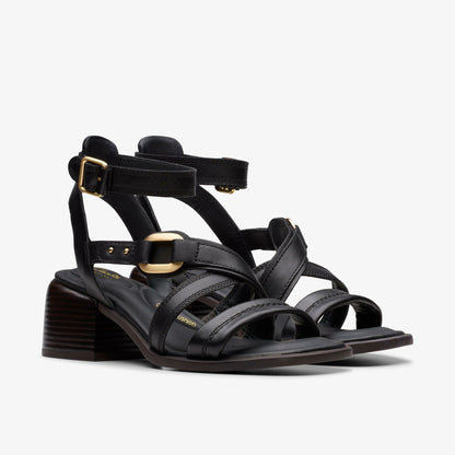 Morwyn Strap Black Leather - Clarks Women