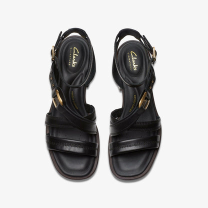 Morwyn Strap Black Leather - Clarks Women