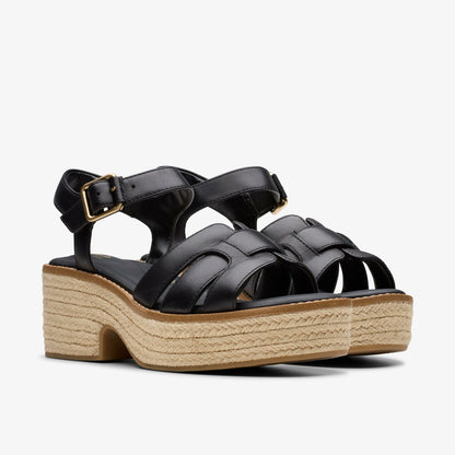 Coledale Strap Black Leather - Clarks Women
