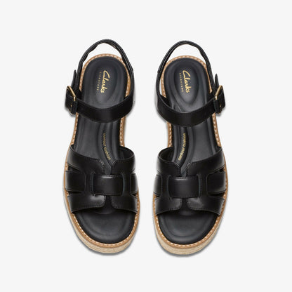 Coledale Strap Black Leather - Clarks Women