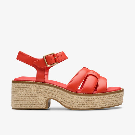 Coledale Strap Bright Red Leather - Clarks Women