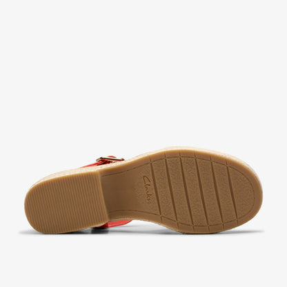 Coledale Strap Bright Red Leather - Clarks Women
