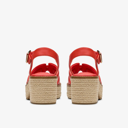 Coledale Strap Bright Red Leather - Clarks Women