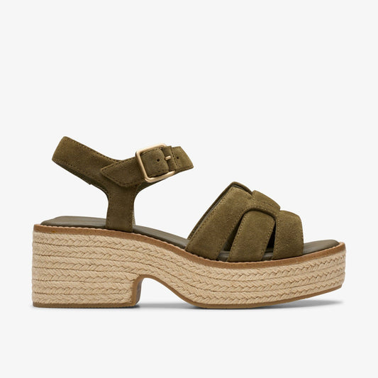 Coledale Strap Dark Olive Suede - Clarks Women