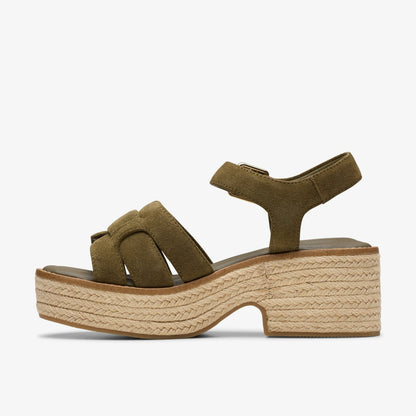 Coledale Strap Dark Olive Suede - Clarks Women