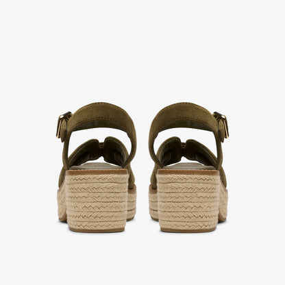 Coledale Strap Dark Olive Suede - Clarks Women