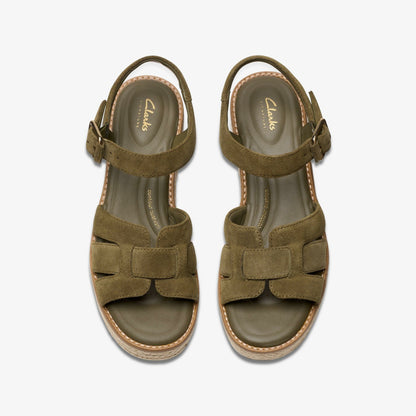 Coledale Strap Dark Olive Suede - Clarks Women