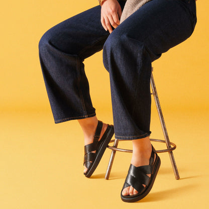 Aristella Sun Black Leather - Clarks Women