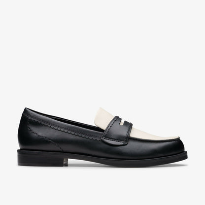 Straven Edge Black Combination Leather - Clarks Women