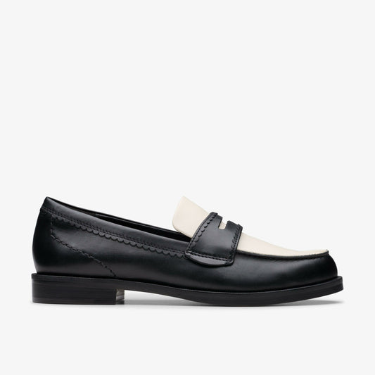 Straven Edge Black Combination Leather - Clarks Women