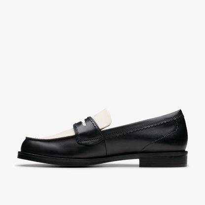 Straven Edge Black Combination Leather - Clarks Women