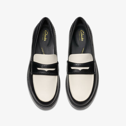 Straven Edge Black Combination Leather - Clarks Women