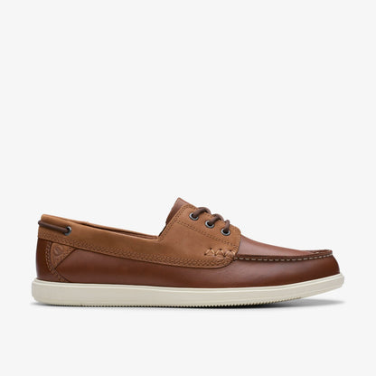 Bratton Boat Dark Tan Leather - Clarks Men