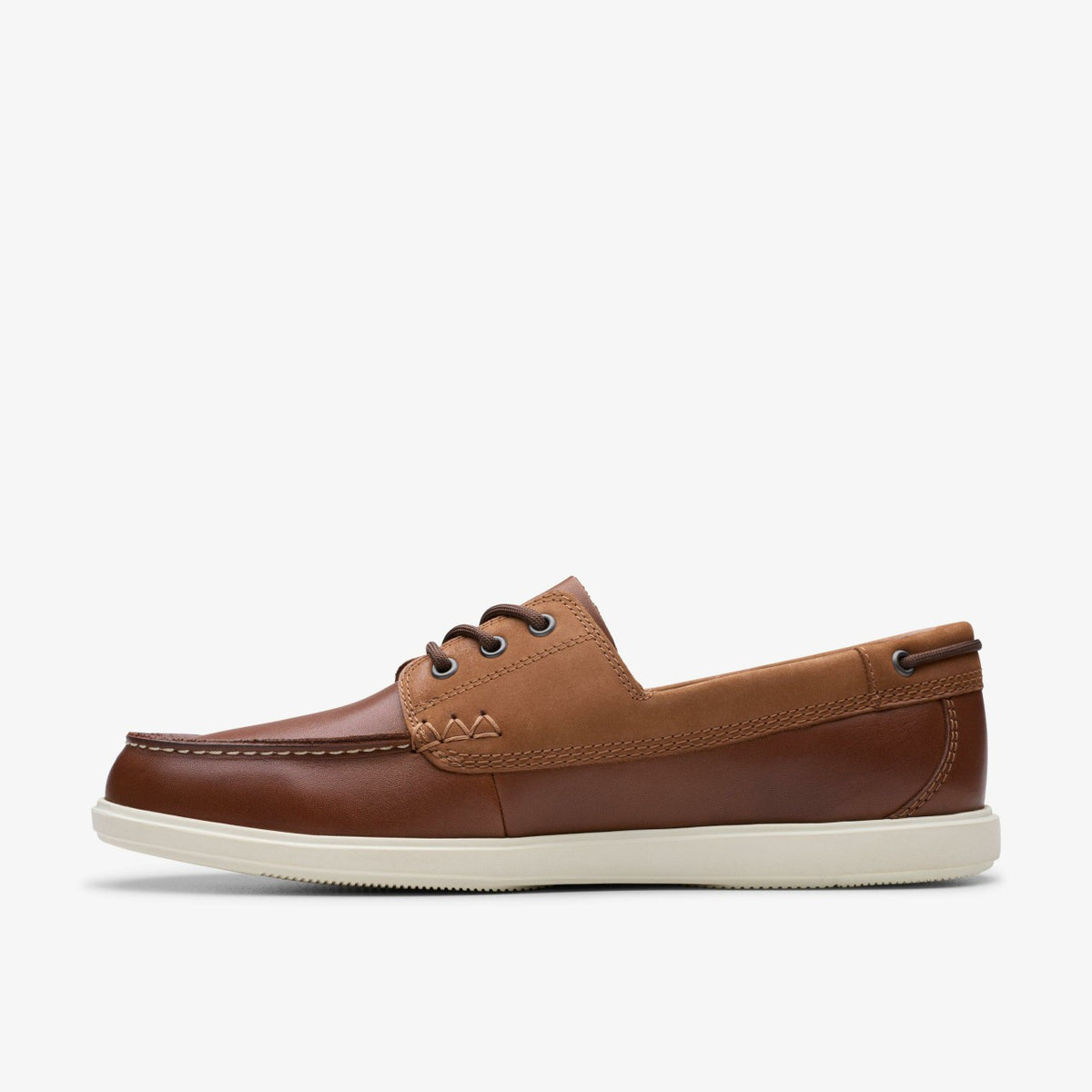 Bratton Boat Dark Tan Leather - Clarks Men