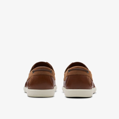 Bratton Boat Dark Tan Leather - Clarks Men