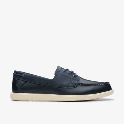 Bratton Boat Navy Leather - Clarks Men