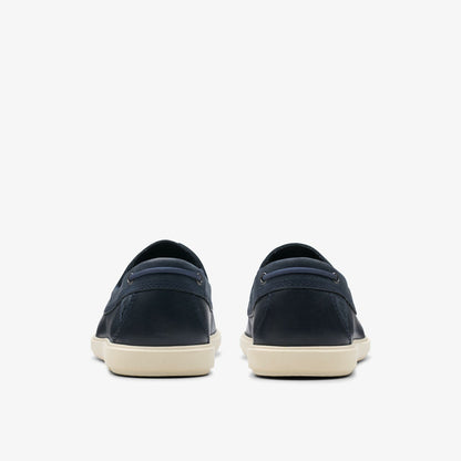 Bratton Boat Navy Leather - Clarks Men