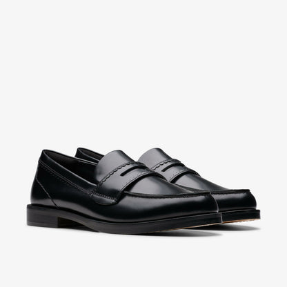 Straven Edge Black Leather - Clarks Women