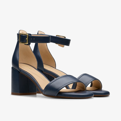 Ezoria Mae Navy Leather - Clarks Women
