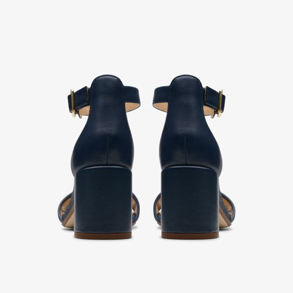 Ezoria Mae Navy Leather - Clarks Women