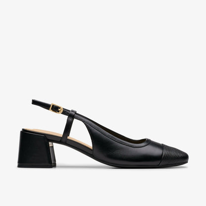 Nyta 45 Sling Black Combination Leather - Clarks Women