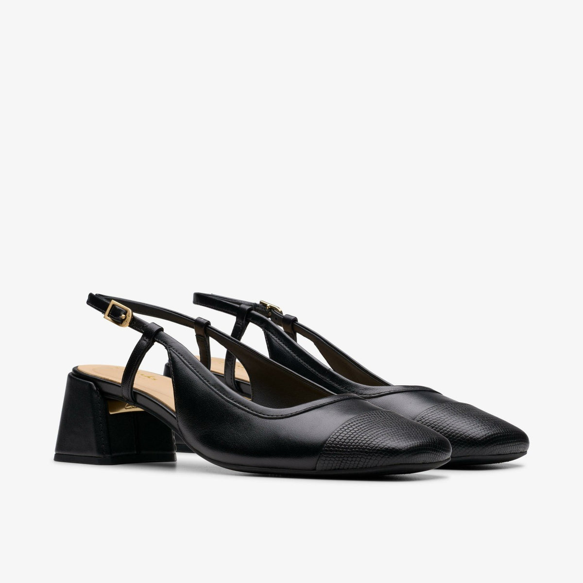 Nyta 45 Sling Black Combination Leather - Clarks Women