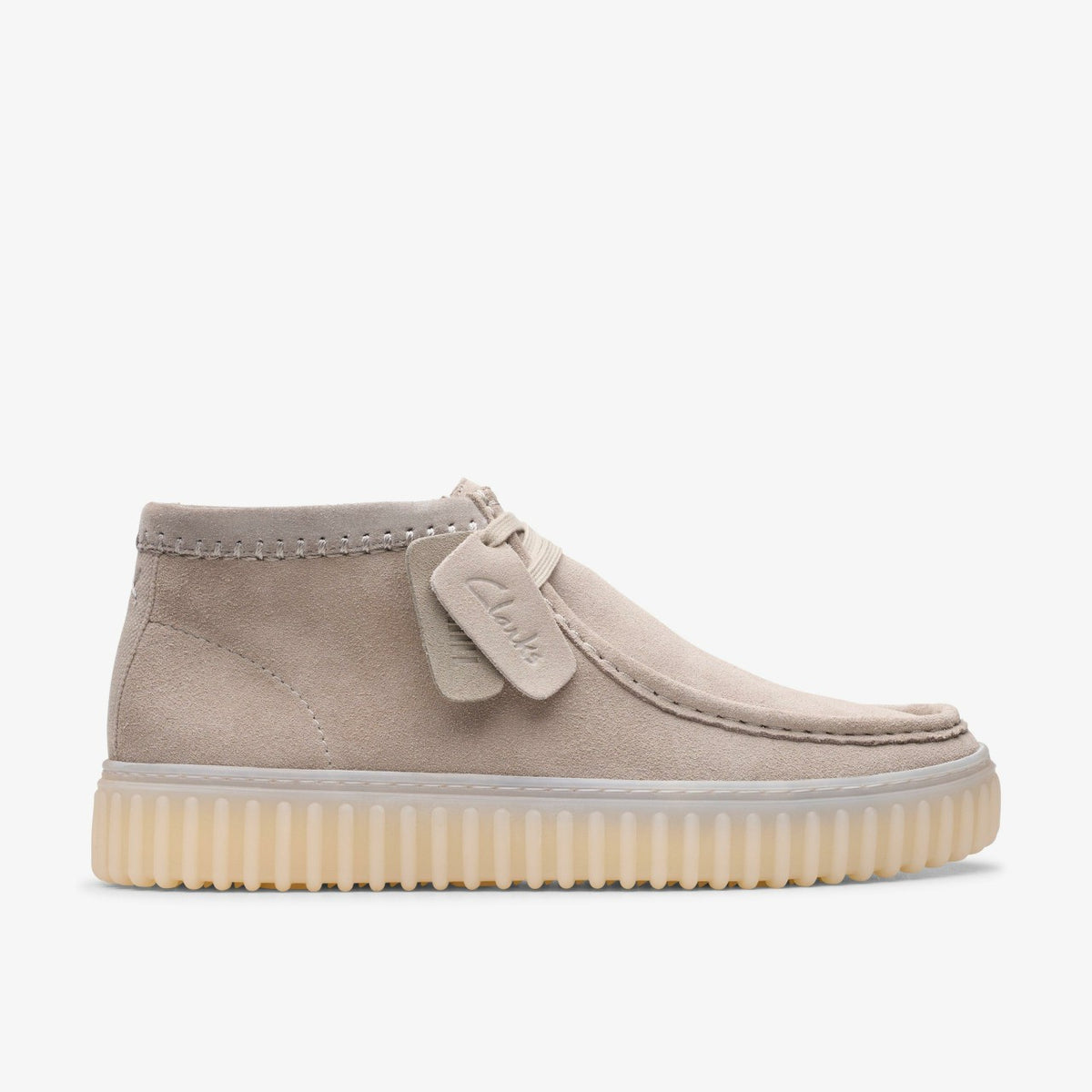 Torhill Hi Light Grey Suede - Clarks Men