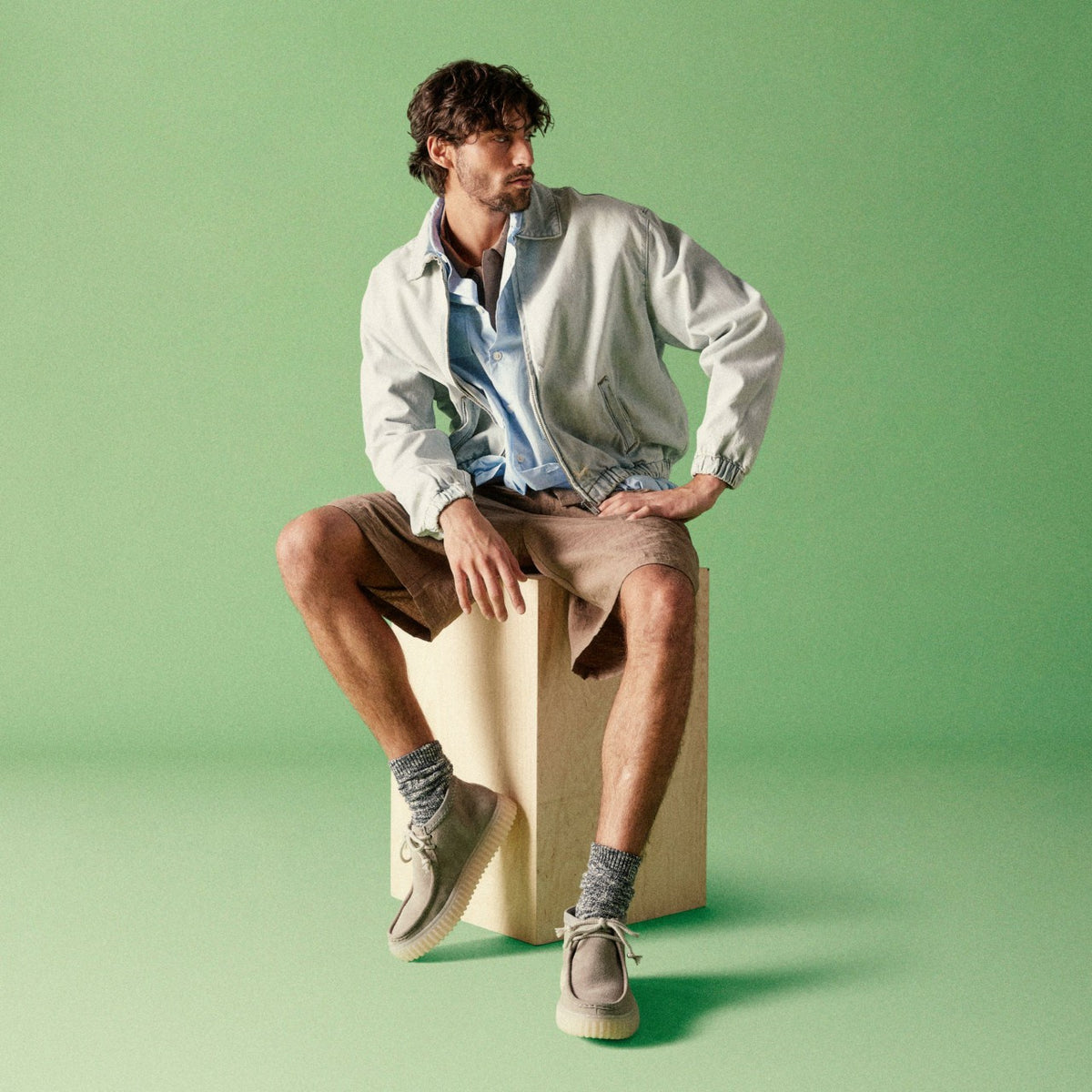 Torhill Hi Light Grey Suede - Clarks Men