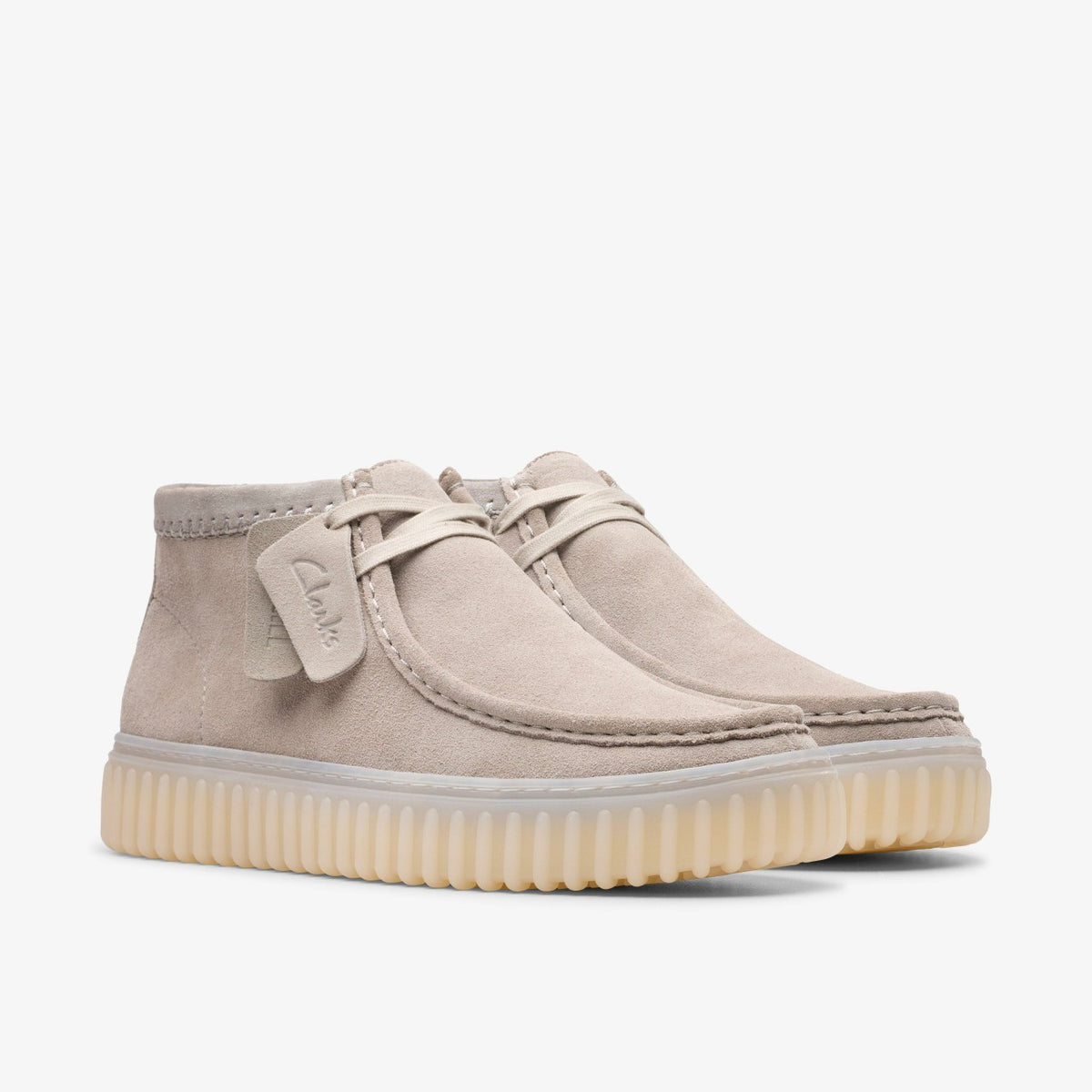 Torhill Hi Light Grey Suede - Clarks Men