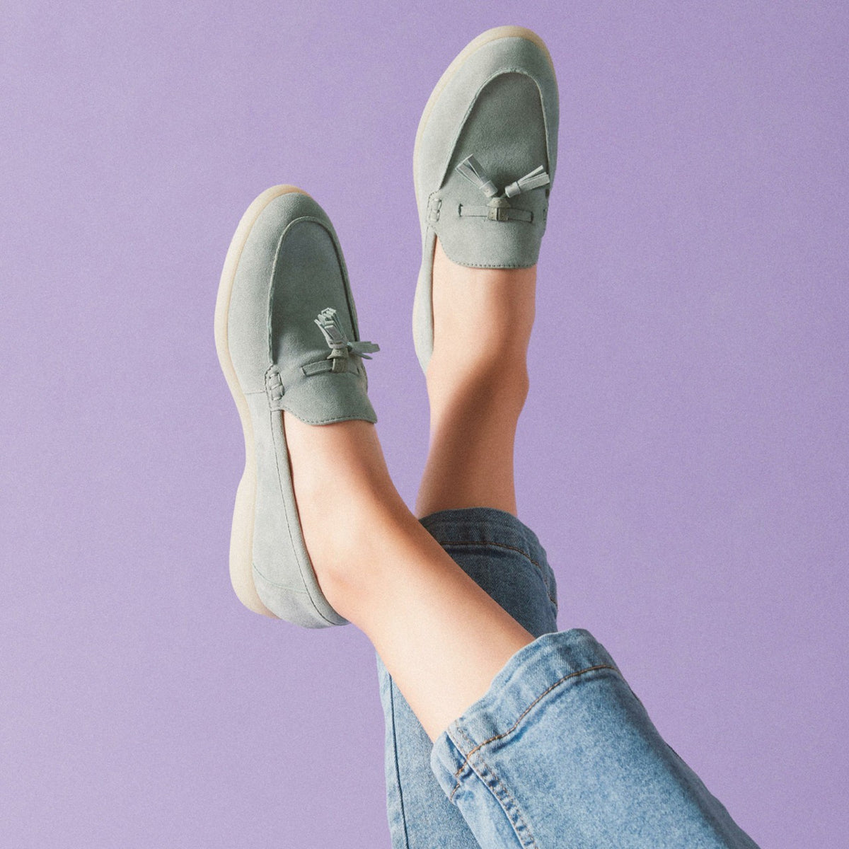 Narini Edge Light Green Suede - Clarks Women