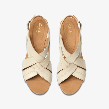 Sabina Sling Cream Leather - Clarks Women