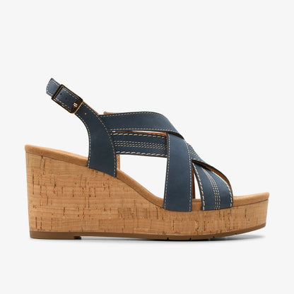 Sabina Sling Navy Nubuck - Clarks Women