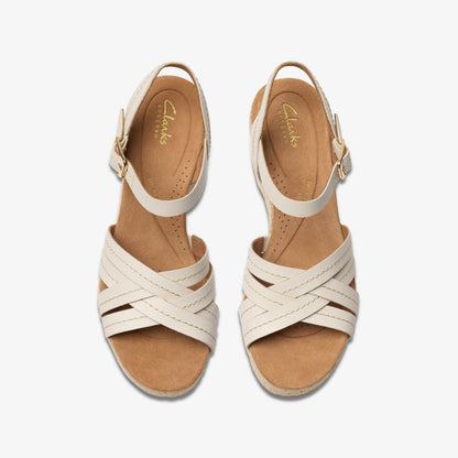 Sabina Strap Cream Leather - Clarks Women