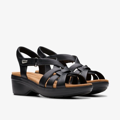 Tuleah Cross Black Leather - Clarks Women