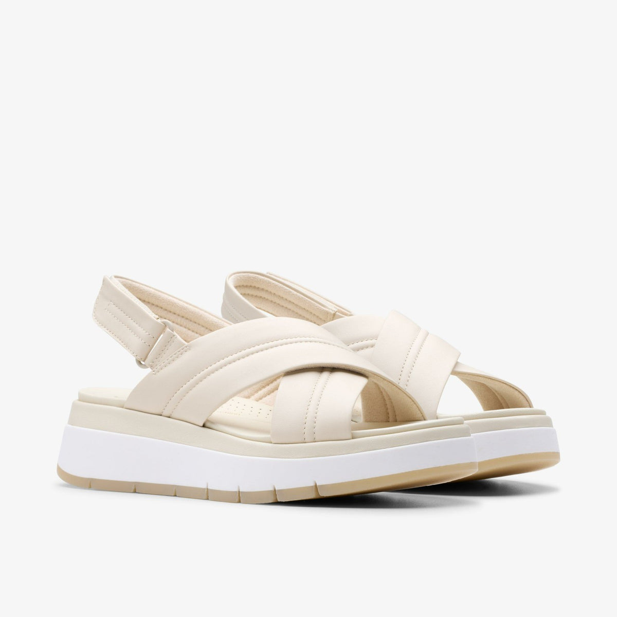 Tuscan Cross Cream Leather - Clarks Women
