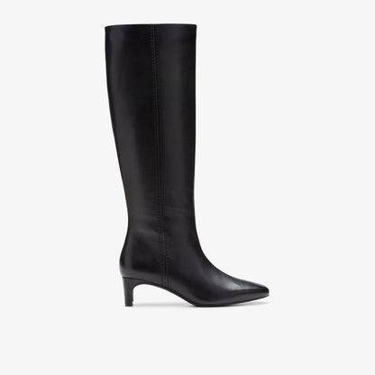 Edina Tall Black Leather - Clarks Women