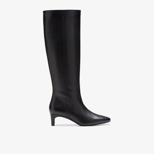 Edina Tall Black Leather - Clarks Women