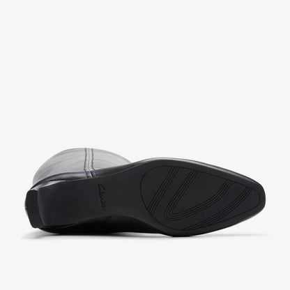 Edina Tall Black Leather - Clarks Women