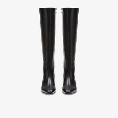 Edina Tall Black Leather - Clarks Women