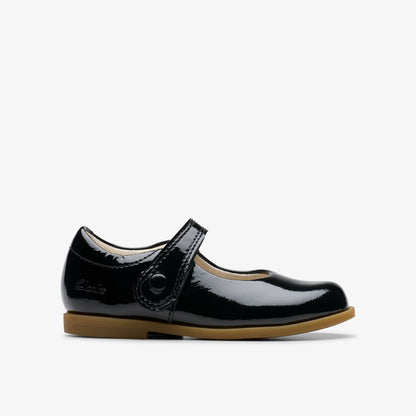Drew Tap Toddler Black Patent - Clarks Kids
