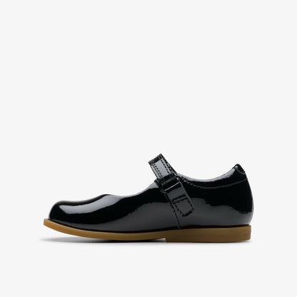 Drew Tap Toddler Black Patent - Clarks Kids