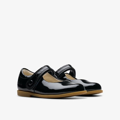 Drew Tap Toddler Black Patent - Clarks Kids