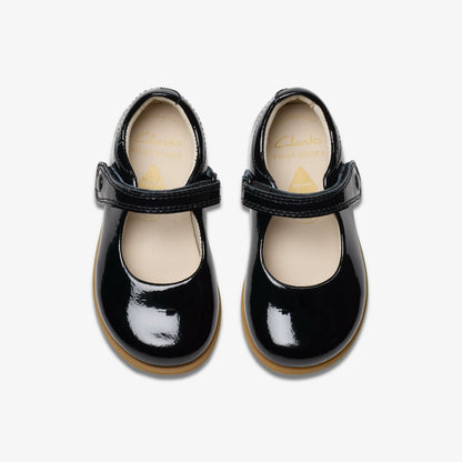 Drew Tap Toddler Black Patent - Clarks Kids