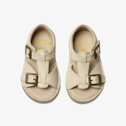 Playsun RF Toddler Off White Leather - Clarks Kids